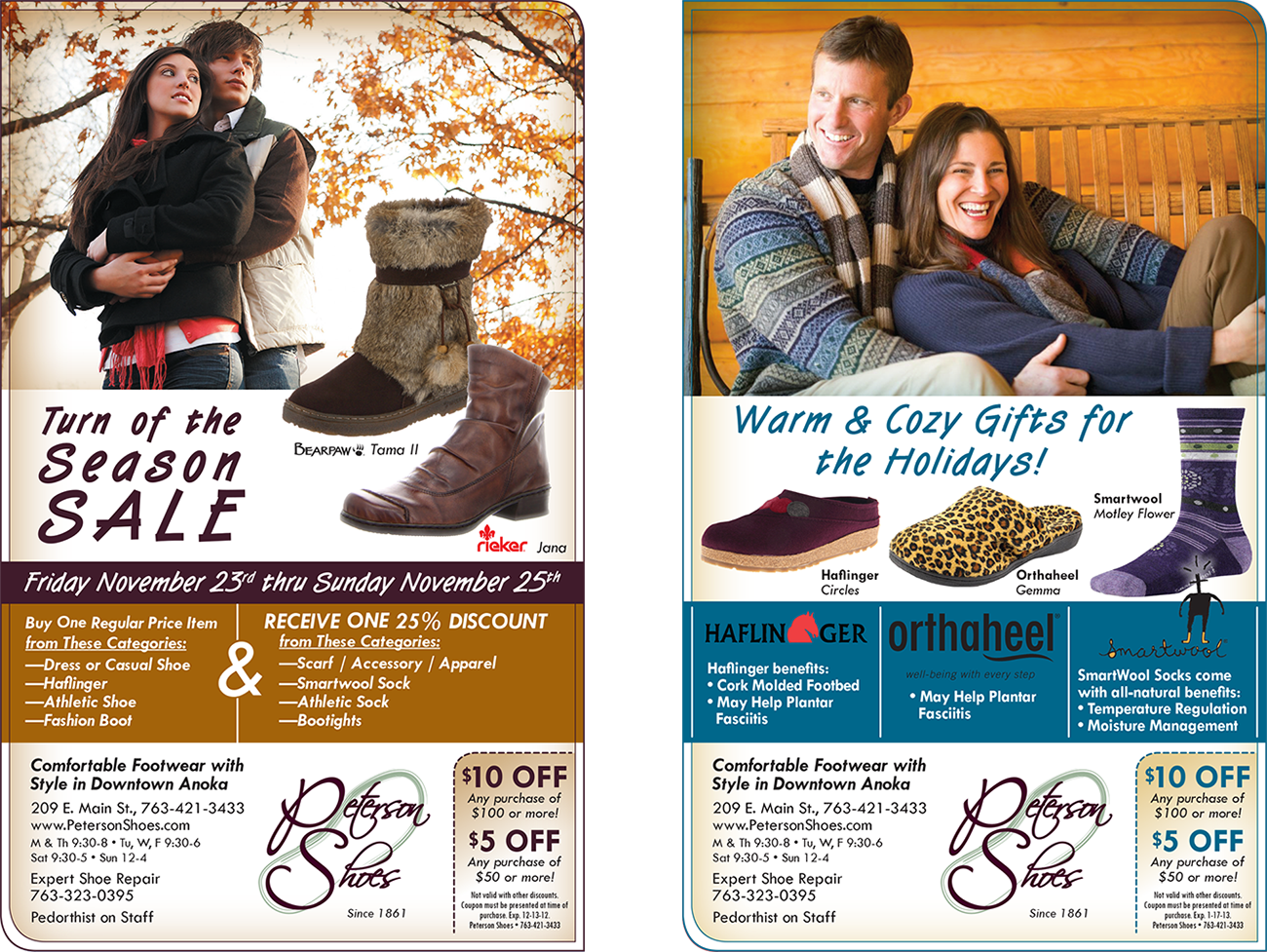 twin cities graphic design example - peterson shoes nov and dec