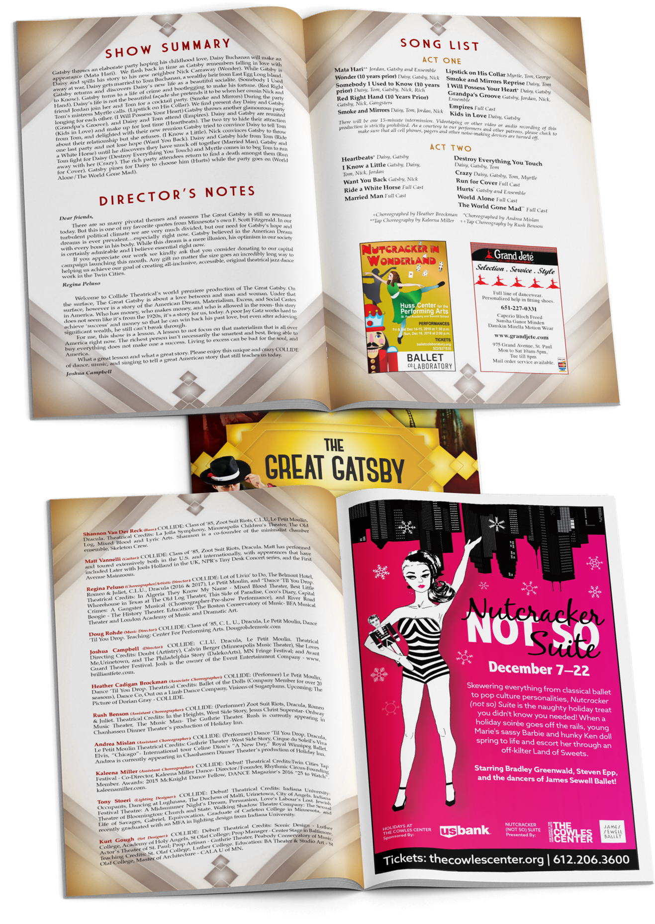Twin Cities Graphic Design - The Great Gatsby program pages
