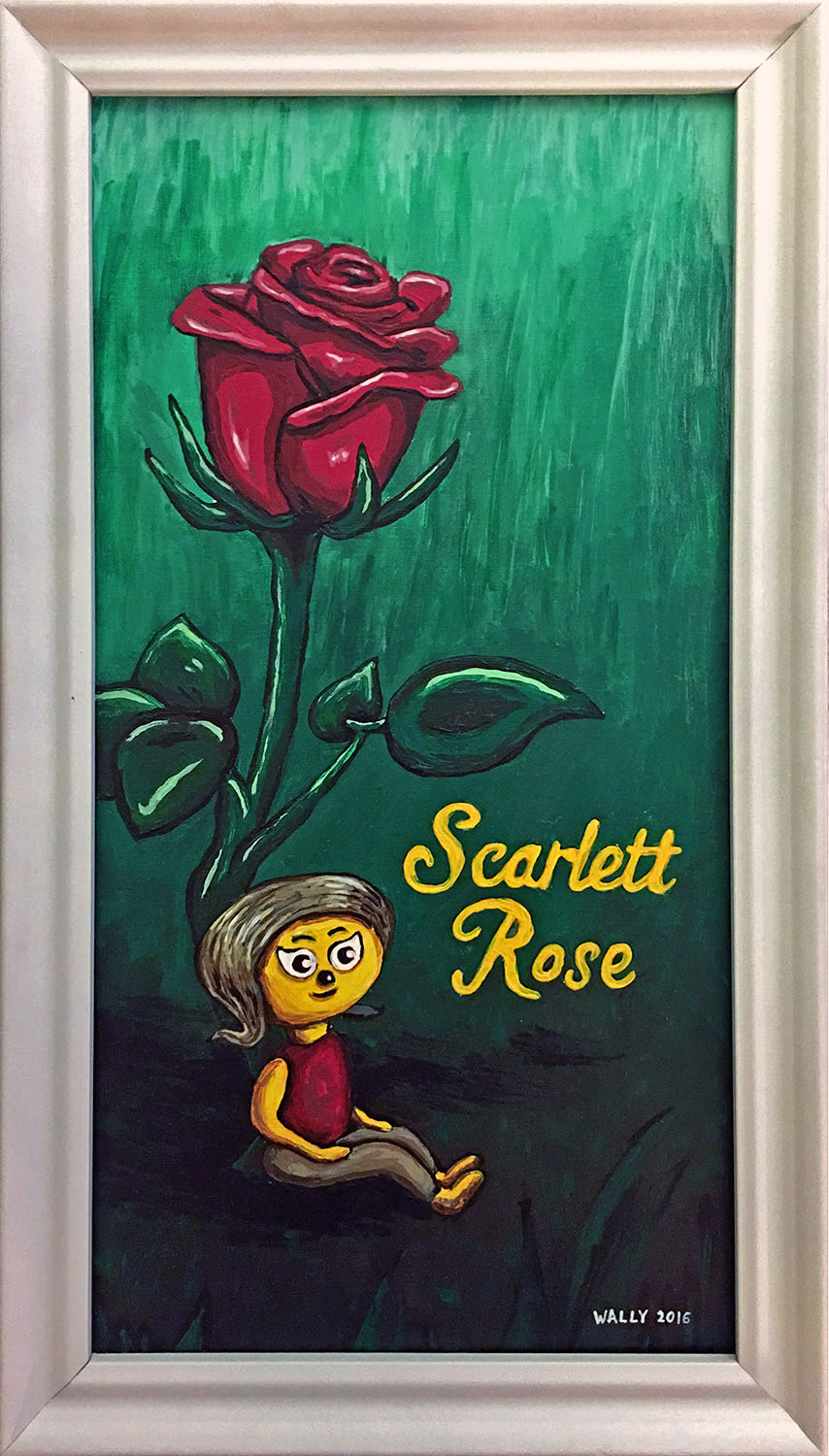 "Scarlett Rose" acrylic on canvas painting by Josh Wallace