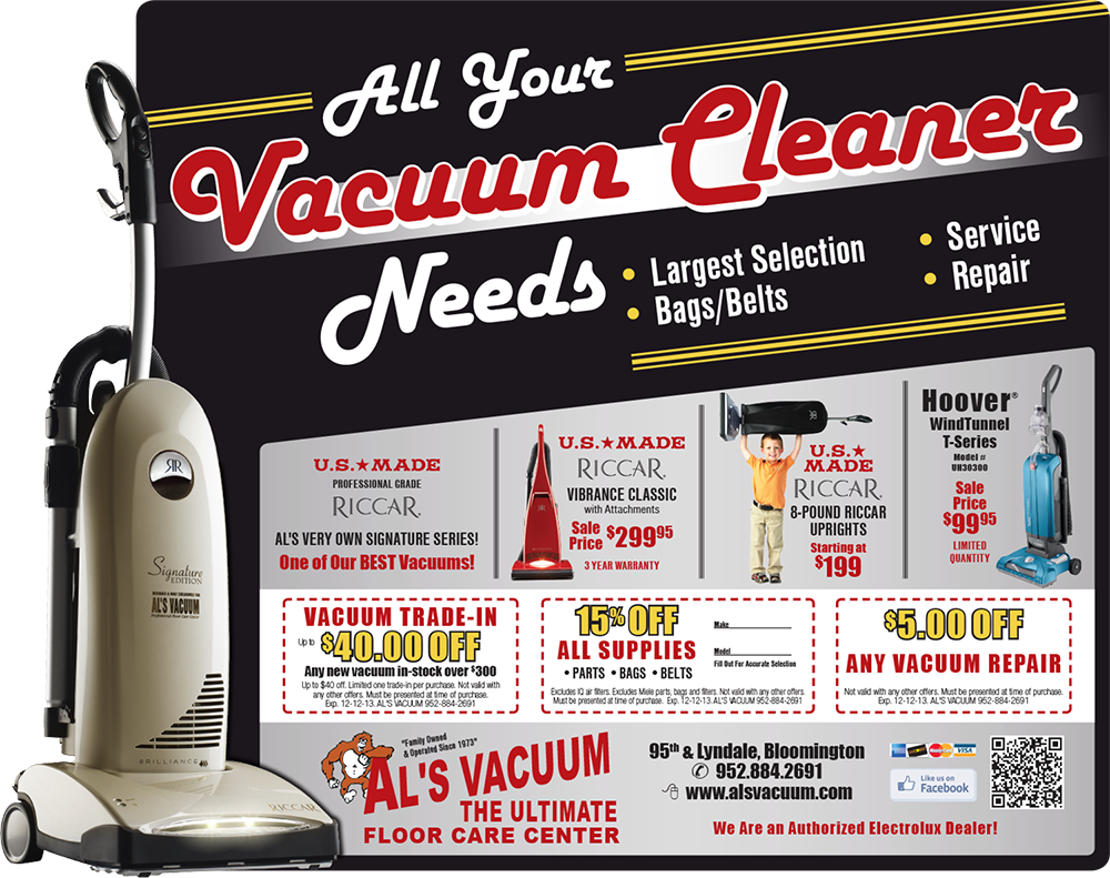 twin cities advertising design for Al's Vacuum