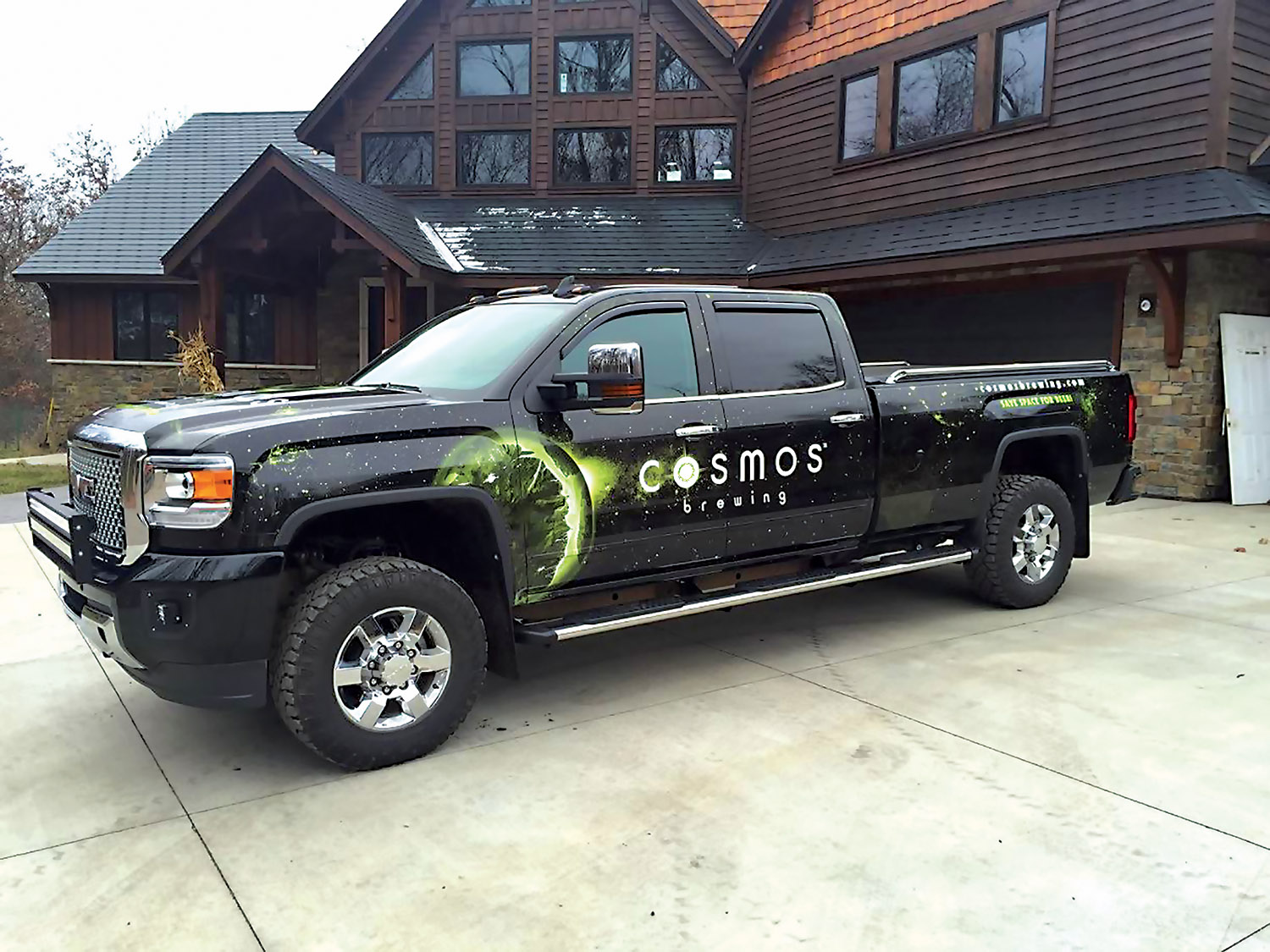 twin cities truck wrap design for cosmos brewing