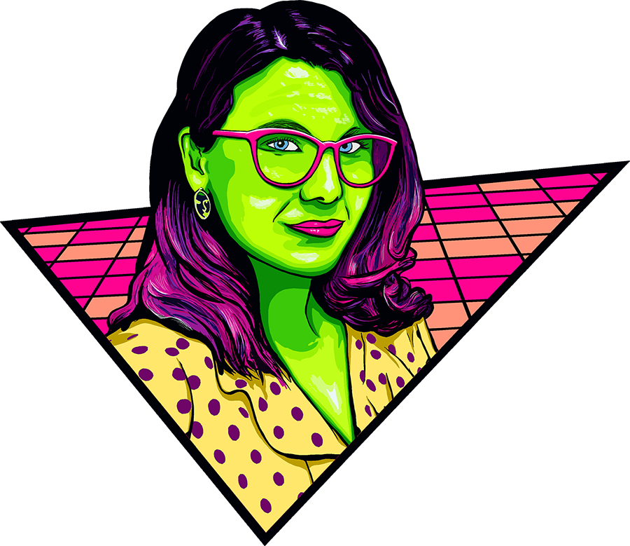 "Synthwave Style Portrait for Jena 2020" Twin Cities digital illustration by Josh Wallace