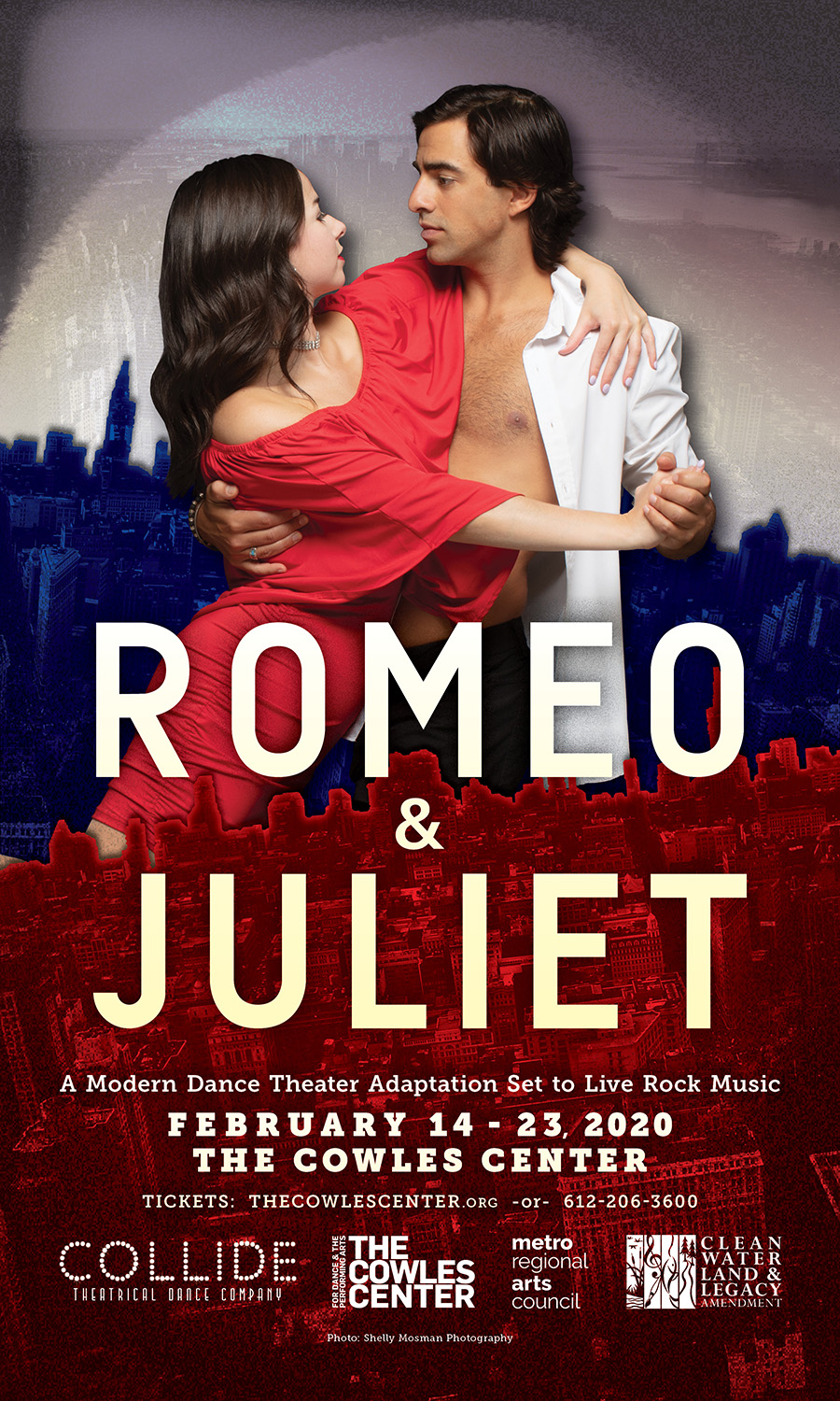 Twin Cities Poster Design for Romeo & Juliet by Collide Theatrical Dance Company at The Cowles Center, Minneapolis, MN